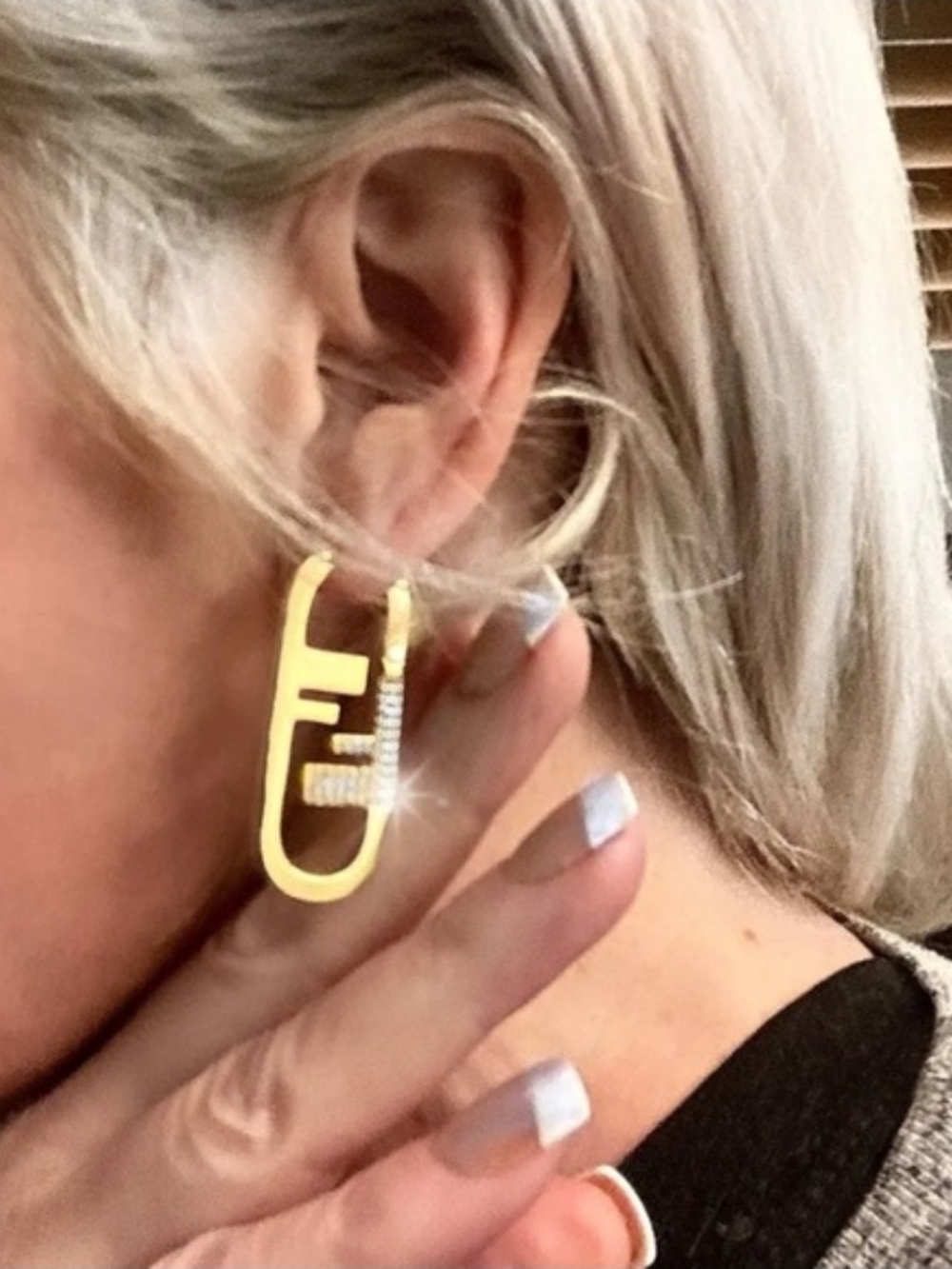 Gold Tone Crystal Accent Statement Earrings - Women Jewelry